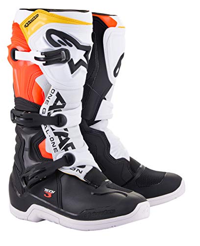 Alpinestars 2013018-1238-9 Men's Tech 3 Motocross Boot, Black/White/Red/Yellow, 9