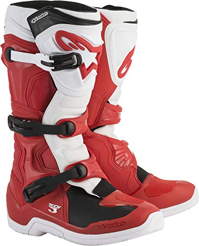 Alpinestars 2013018-1238-9 Men's Tech 3 Motocross Boot, Black/White/Red/Yellow, 9